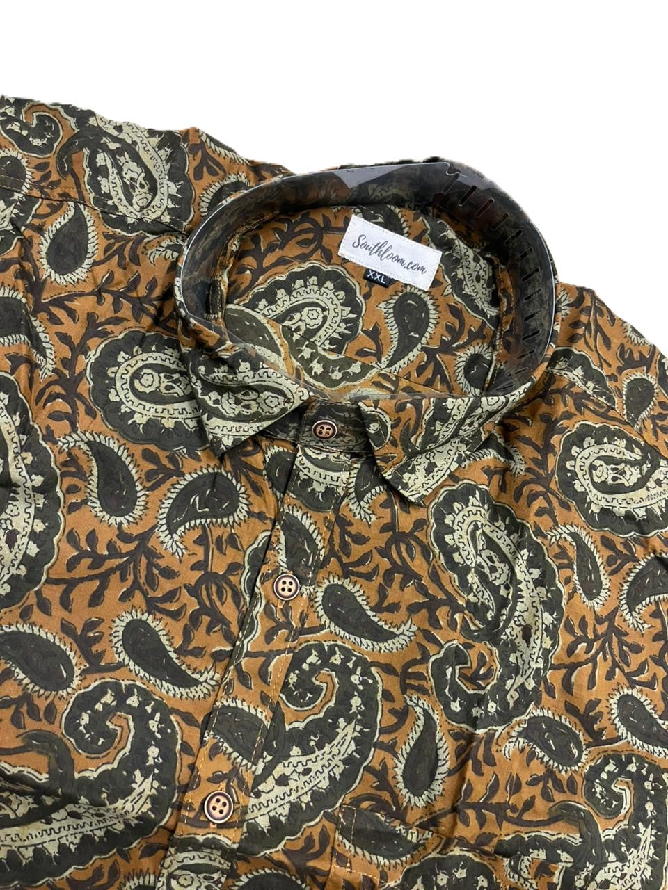 Southloom Jaipur Pure Cotton Block Printed Shirt for Men in Full Sleeve