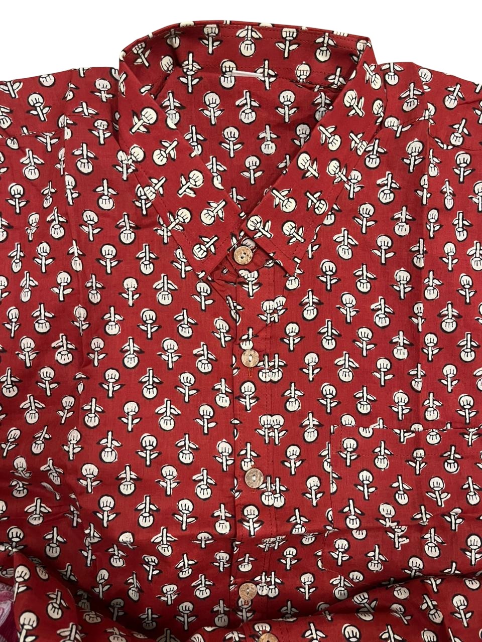 Southloom Jaipur Pure Cotton Block Printed Shirt for Men in Full Sleeve