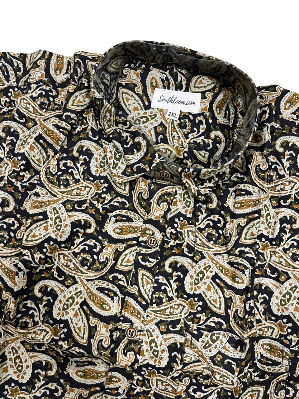 Southloom Jaipur Pure Cotton Block Printed Shirt for Men in Full Sleeve
