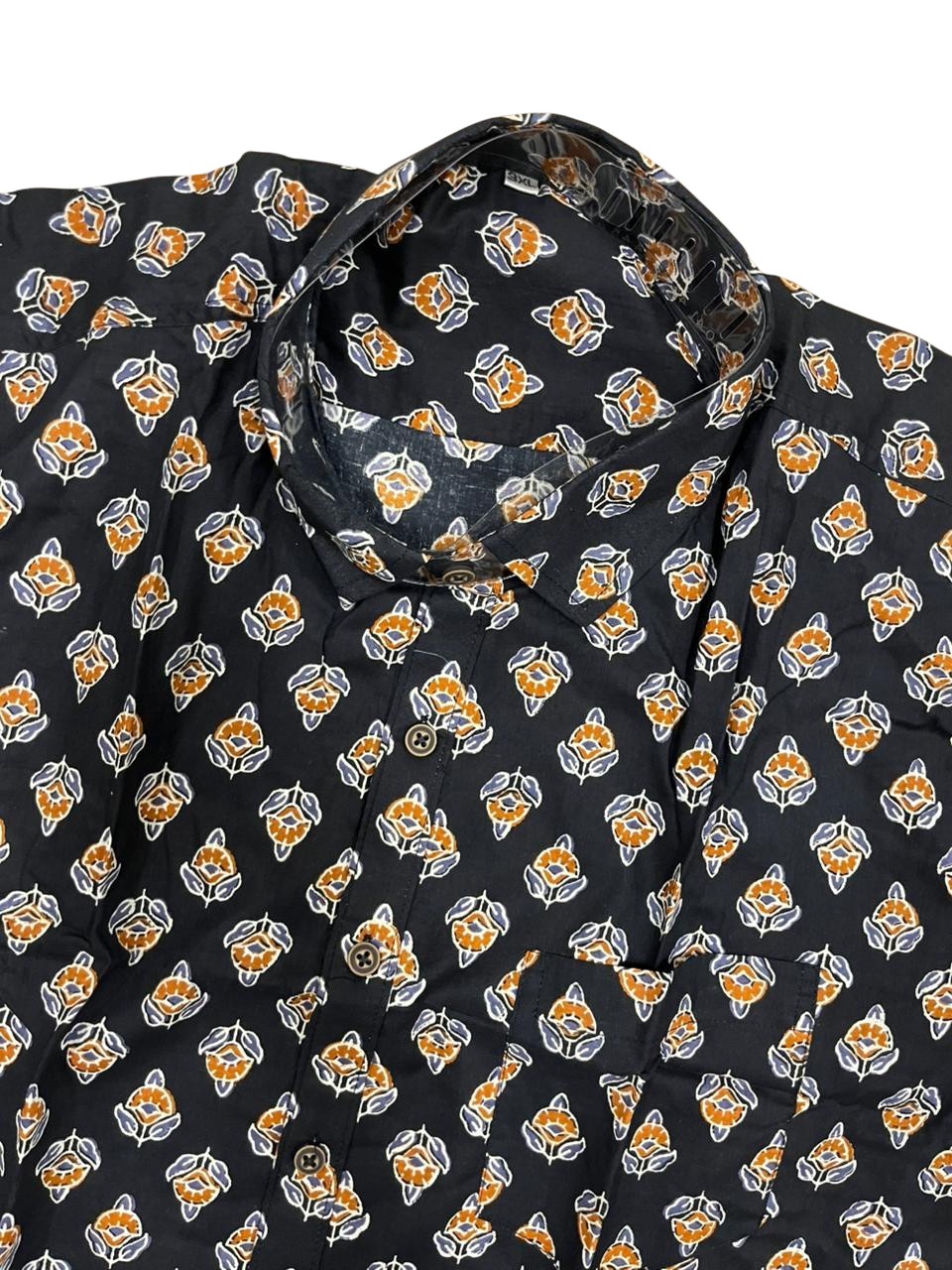 Southloom Jaipur Pure Cotton Block Printed Shirt for Men in Full Sleeve