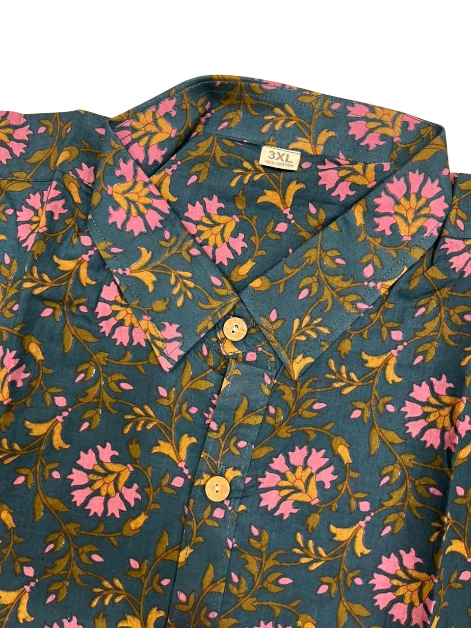 Southloom Jaipur Pure Cotton Block Printed Shirt for Men in Full Sleeve