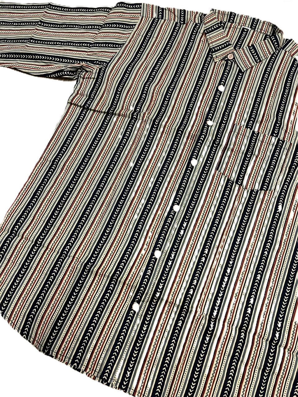 Southloom Jaipur Pure Cotton Block Printed Shirt for Men in Full Sleeve