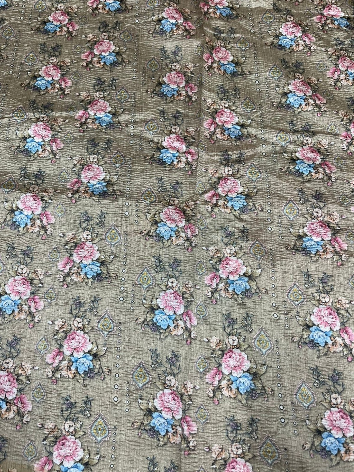 Southloom Designer Colour Saree with Floral Woven Works Across Body in Beige