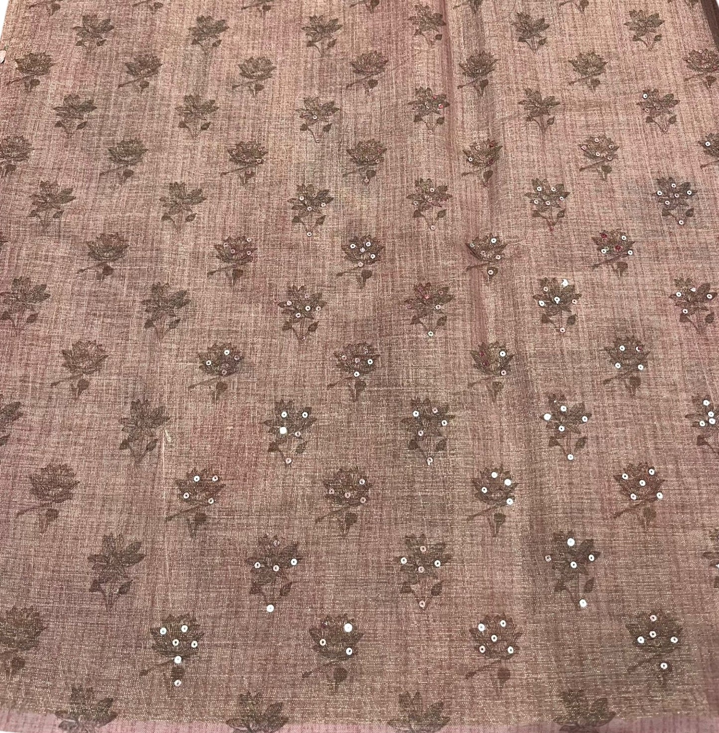 Southloom Designer Colour Saree with Floral Woven Works Across Body in Beige