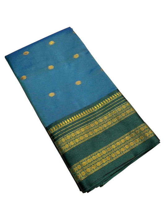 Southloom Semi Silk Narayan Pett Saree with Butta Works Across Body in Blue