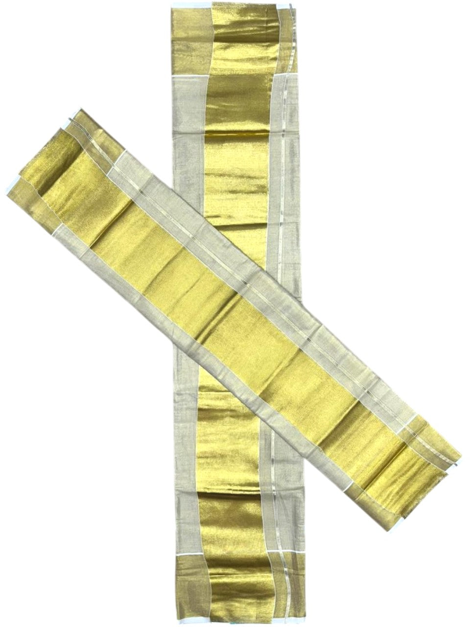 Southloom Tissue Set Mundu with Gold Kasavu Borders In 5 Inch 2.80 Mtrs SL377