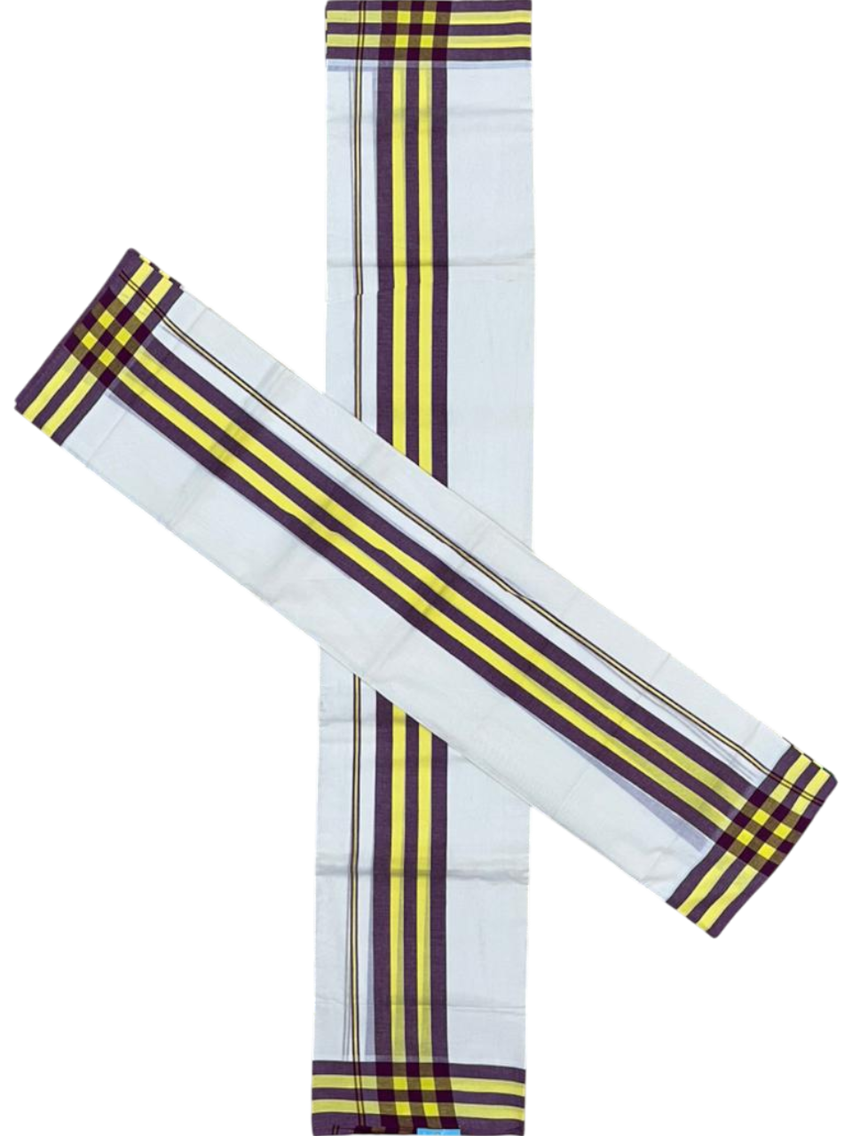 Southloom Kerala Mulloth Cotton Single Mundum Neriyathum with Multicolor Border In 2.80 Mtrs SL243