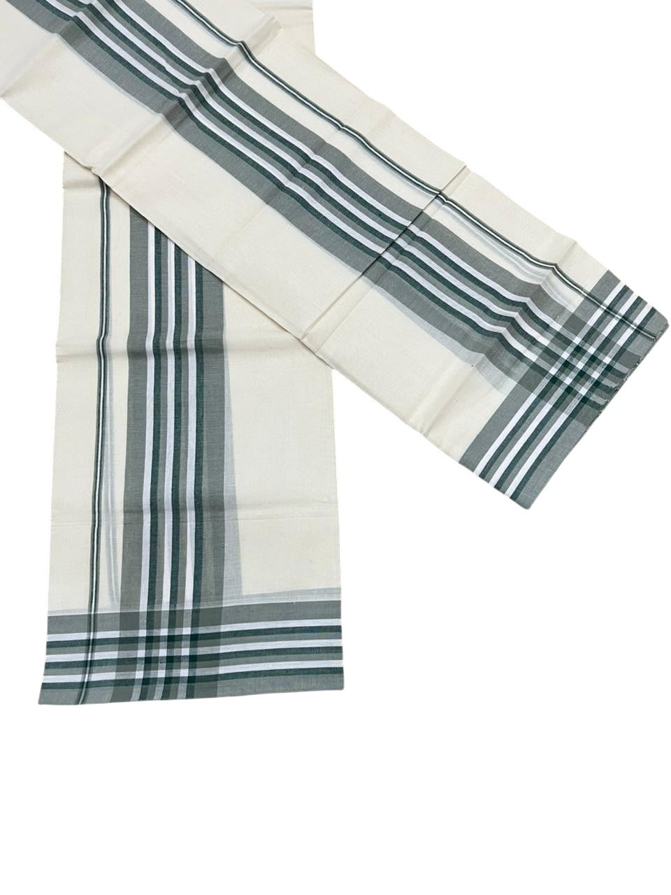 Southloom Kerala Mulloth Cotton Single Mundum Neriyathum with Multicolor Border In 2.80 Mtrs SL243