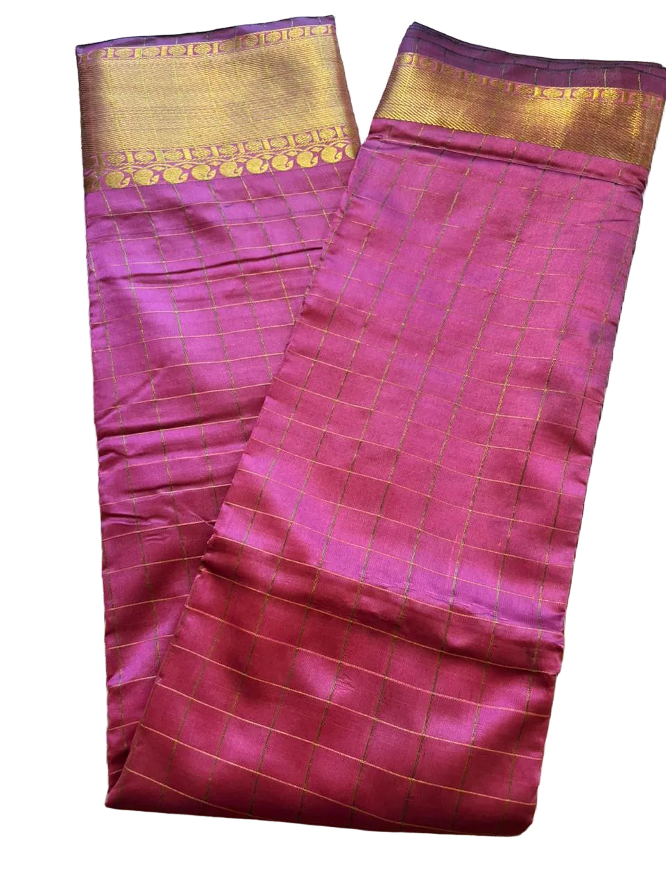 Southloom Semi Silk Saree with Check on Body in Pink SL386