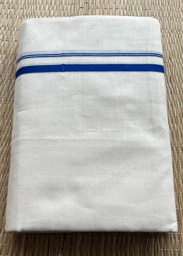 Southloom Puliyilakkara Set Mundu (Royal Blue) 2.80 mtrs SL136