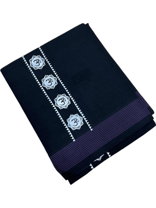Southloom Black Printed Single Mundu / Otta Mundu / Lungi (South Indian Kerala Dhoti)