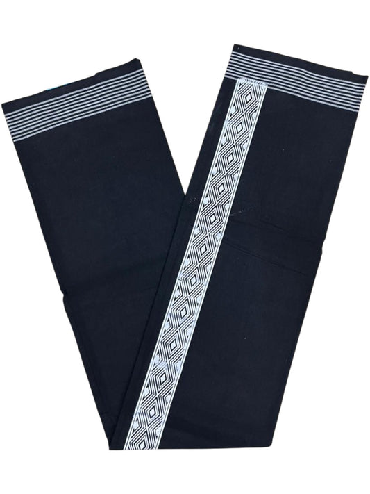 Southloom Black Printed Single Mundu / Otta Mundu / Lungi (South Indian Kerala Dhoti)