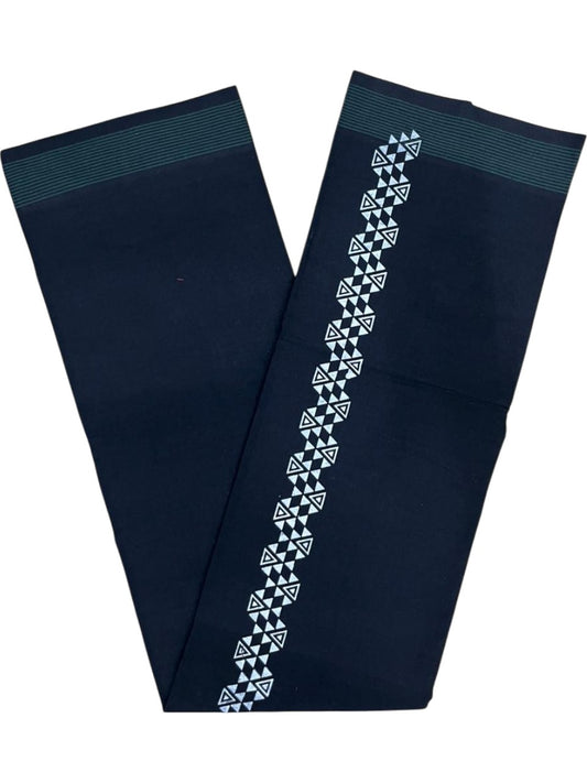 Southloom Black Printed Single Mundu / Otta Mundu / Lungi (South Indian Kerala Dhoti)