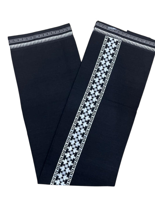 Southloom Black Printed Single Mundu / Otta Mundu / Lungi (South Indian Kerala Dhoti)