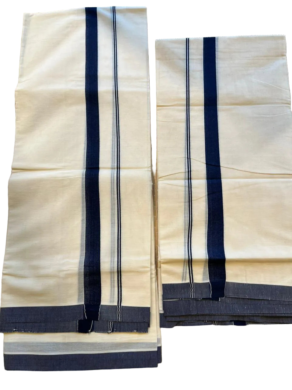 Kerala Cotton Navy Blue Kara Set Mundu 2.80 mtrs SL425
