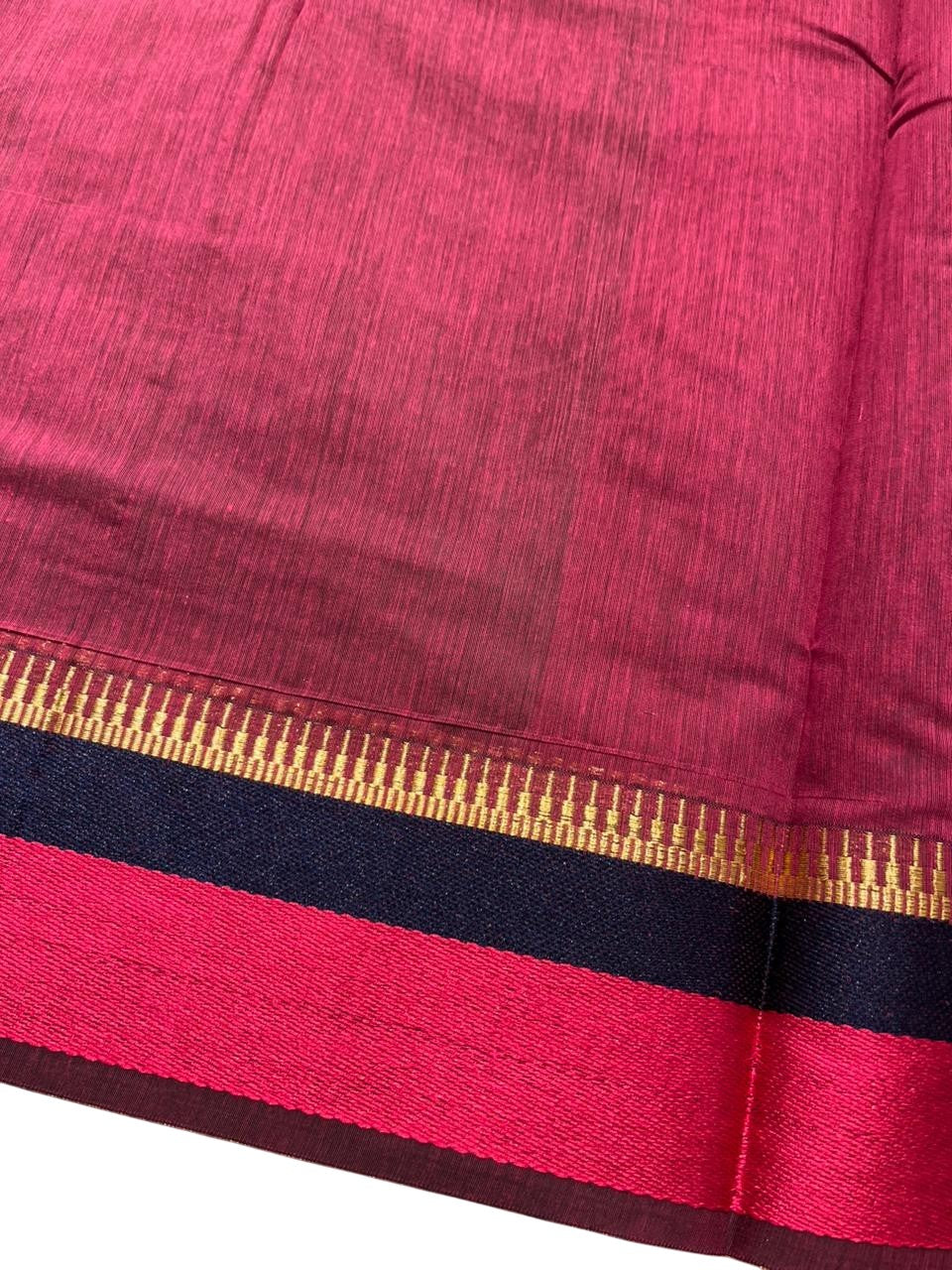 Southloom Maheshwari Cotton Saree With Temple Design on the Body and Borders SL471