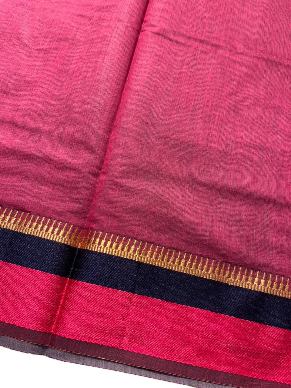 Southloom Maheshwari Cotton Saree With Temple Design on the Body and Borders SL471
