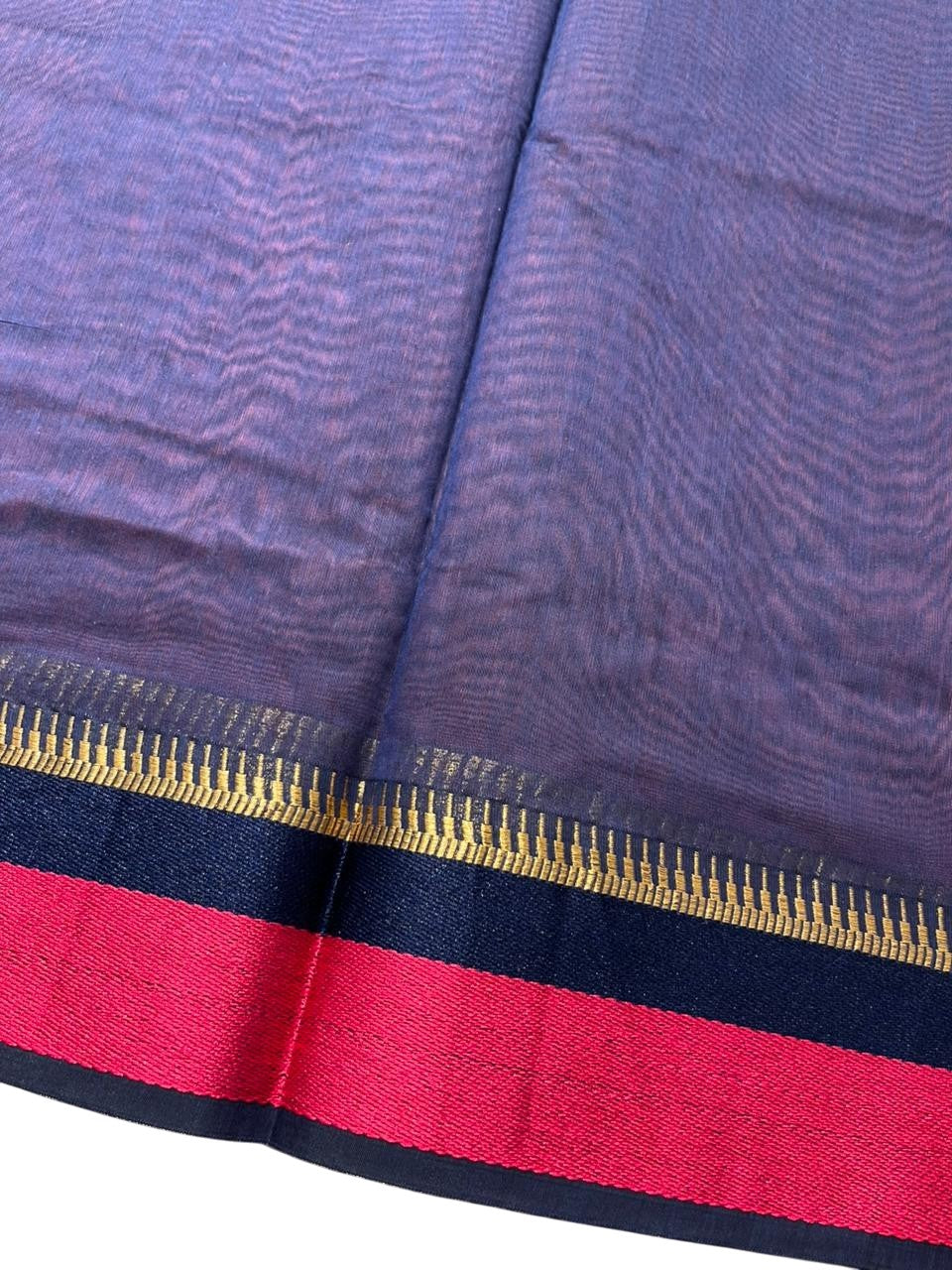 Southloom Maheshwari Cotton Saree With Temple Design on the Body and Borders SL471