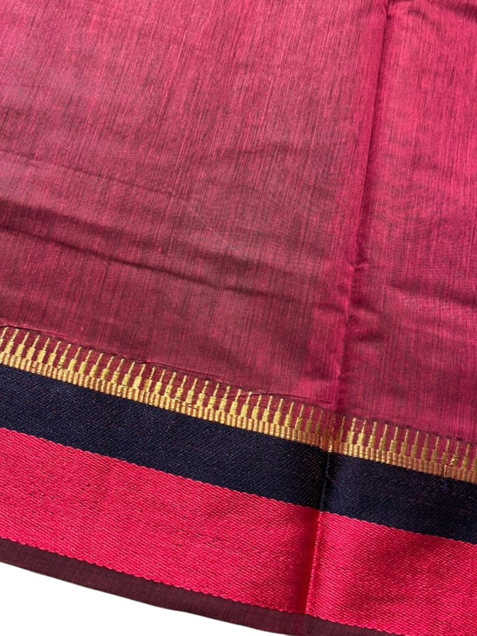 Southloom Maheshwari Cotton Saree With Temple Design on the Body and Borders SL471