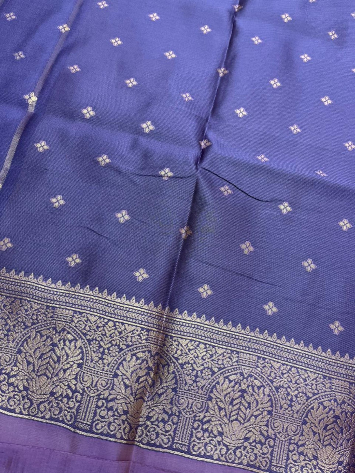 Southloom Semi Soft Silk Saree with Butta Works Across Body And Borders In Lavender