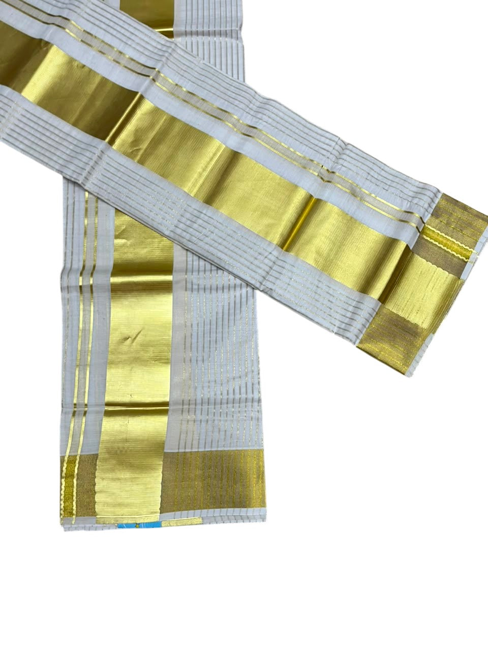 Southloom Pure Cotton Kerala Set Mundu with Kasavu Stripes on Body (Handloom Quality Kasavu Used - 2.80 Mtrs) SL510
