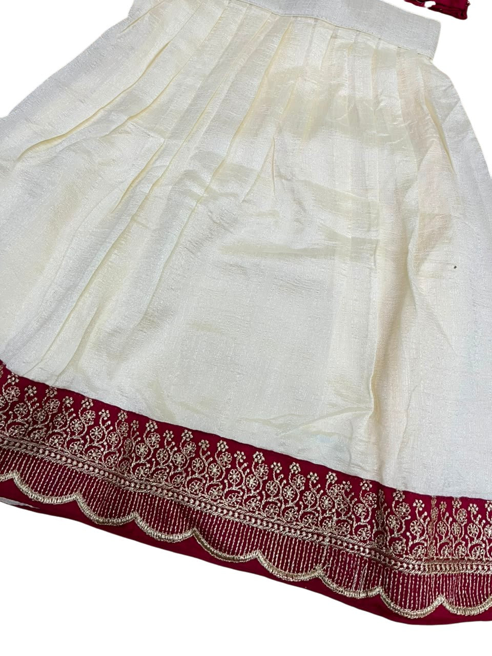 Southloom Stitched Georgette Dhavani Set with Pavada and Magenta Blouse Piece SLKDHAVANI