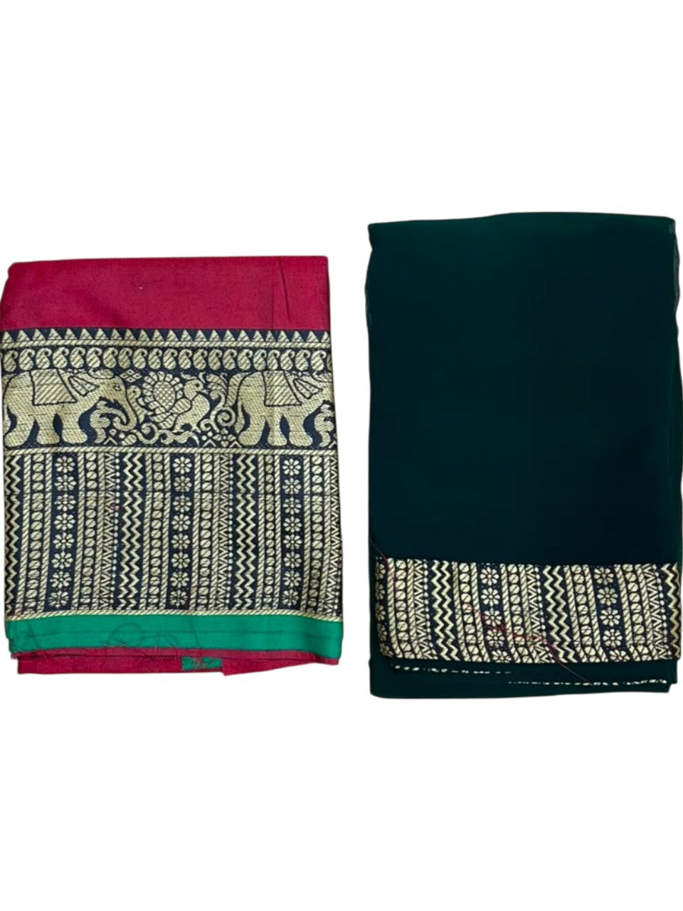 Southloom Semi Stitched Narayanpet Dhavani Set with Pavada and Maroon Blouse Piece SLDHAVANI SL541