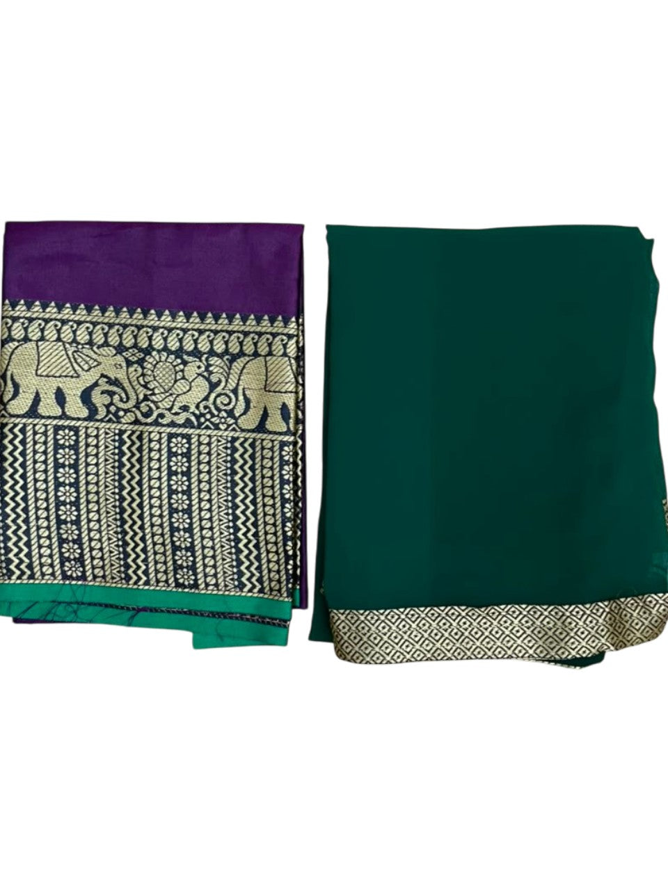 Southloom Semi Stitched Narayanpet Dhavani Set with Pavada and Purple Blouse Piece SLDHAVANI SL541