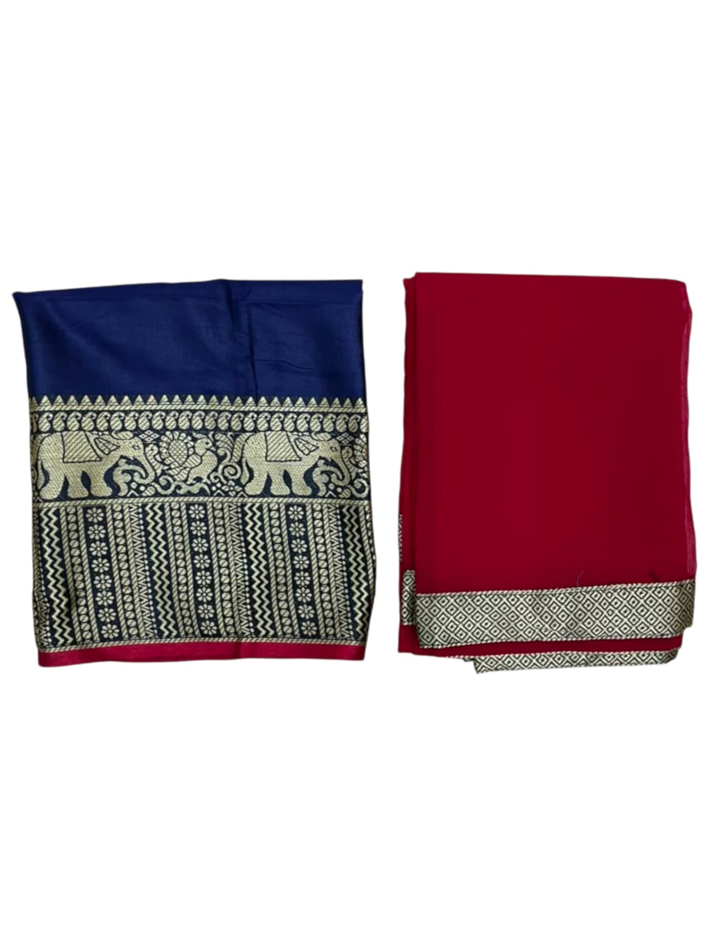 Southloom Semi Stitched Narayanpet Dhavani Set with Pavada and Blue Blouse Piece SLDHAVANI SL541