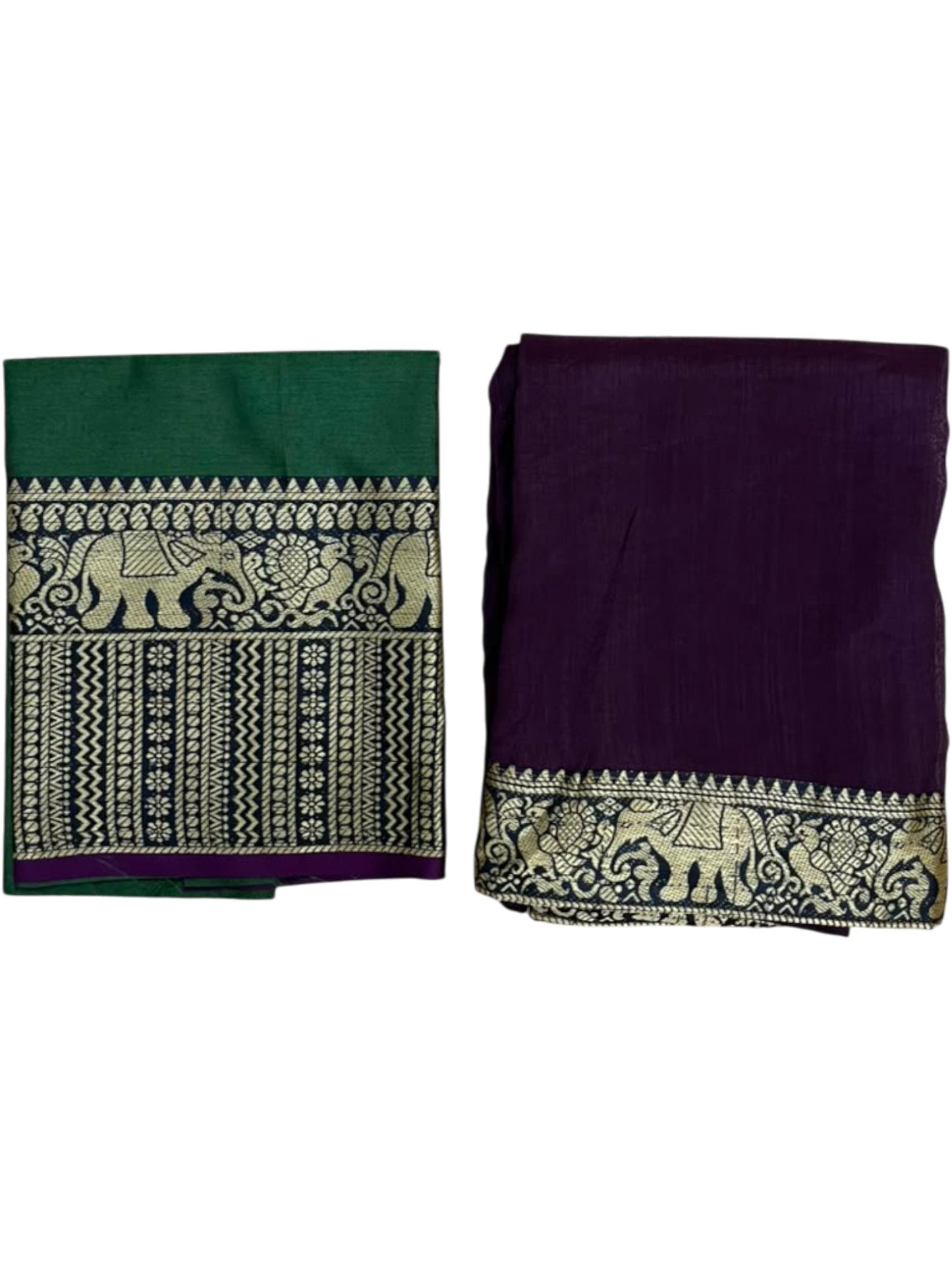 Southloom Semi Stitched Narayanpet Dhavani Set with Pavada and Olive Green Blouse Piece SLDHAVANI SL541