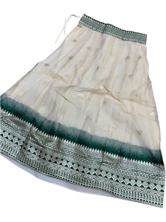 Southloom Stitched Organza Dhavani Set with Pavada and Blouse Piece in Green SLKDHAVANI