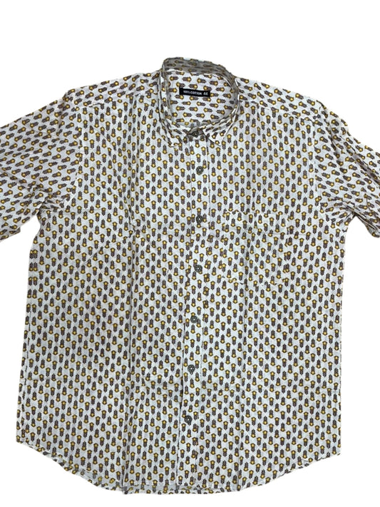 Southloom Jaipur Pure Cotton Block Printed Shirt for Men in Full Sleeve (2XL)