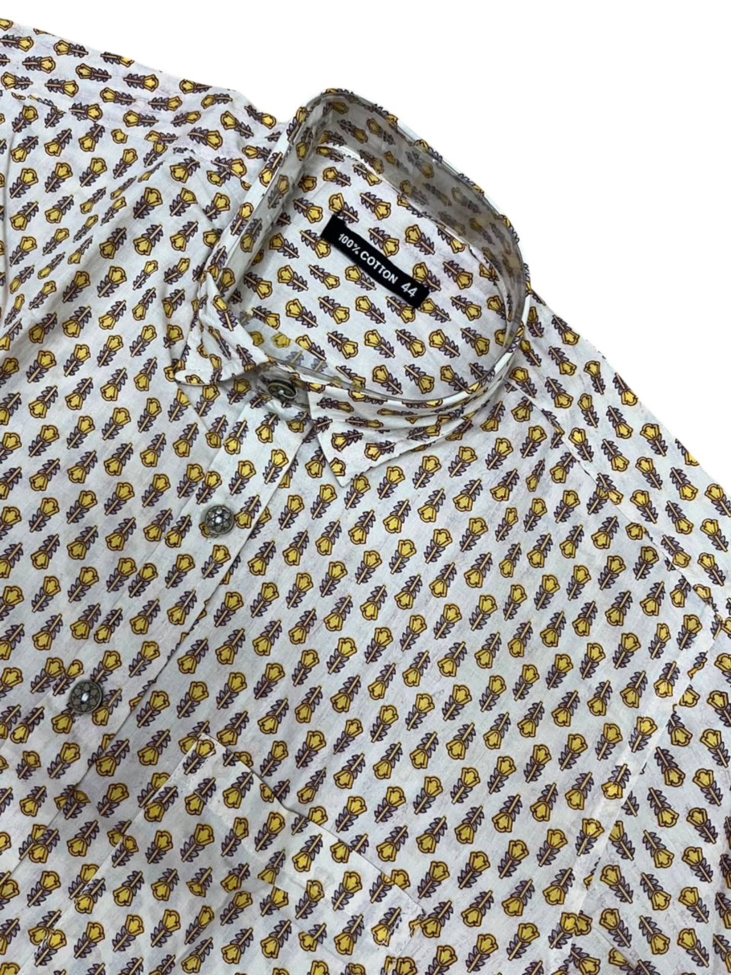 Southloom Jaipur Pure Cotton Block Printed Shirt for Men in Full Sleeve (2XL)
