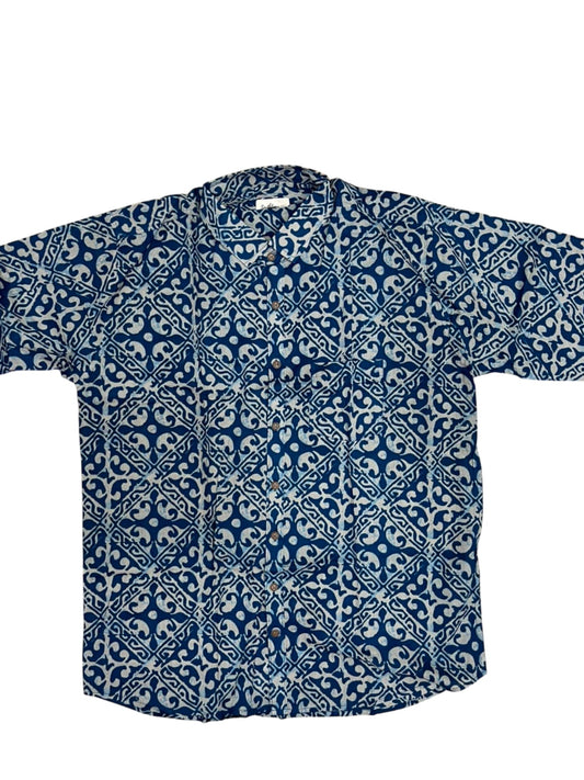 Southloom Jaipur Pure Cotton Block Printed Shirt for Men in Full Sleeve (2XL)