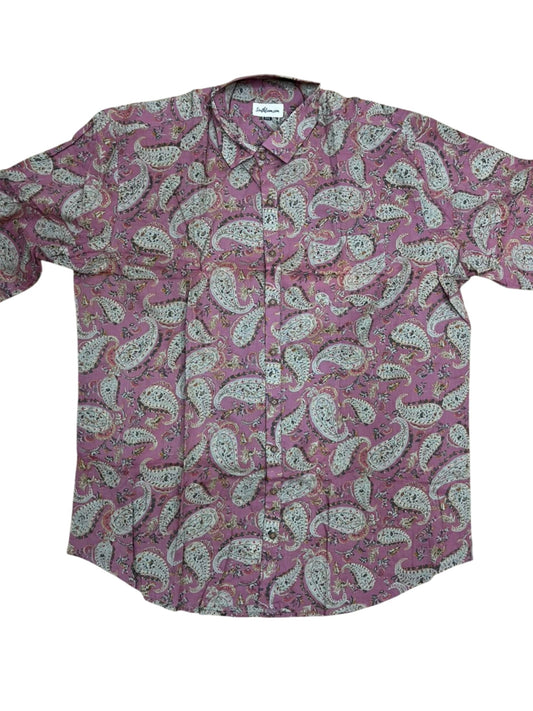 Southloom Jaipur Pure Cotton Block Printed Shirt for Men in Full Sleeve (5XL)
