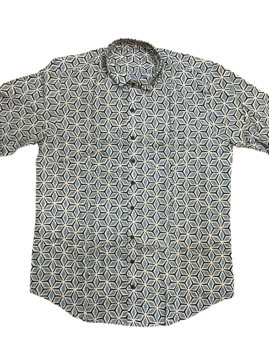 Southloom Jaipur Pure Cotton Block Printed Shirt for Men in Full Sleeve (3XL)