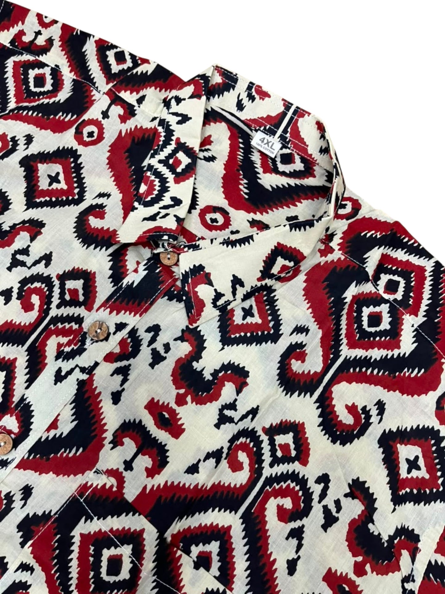 Southloom Jaipur Pure Cotton Block Printed Shirt for Men in Full Sleeve (4XL)