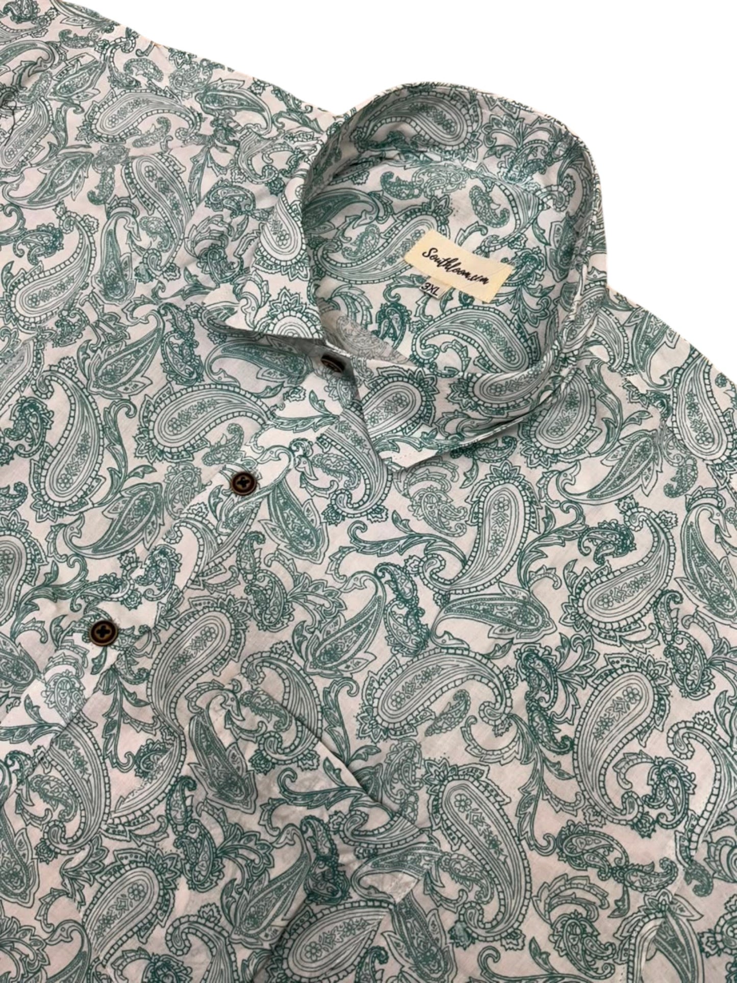 Southloom Jaipur Pure Cotton Block Printed Shirt for Men in Full Sleeve (3XL)