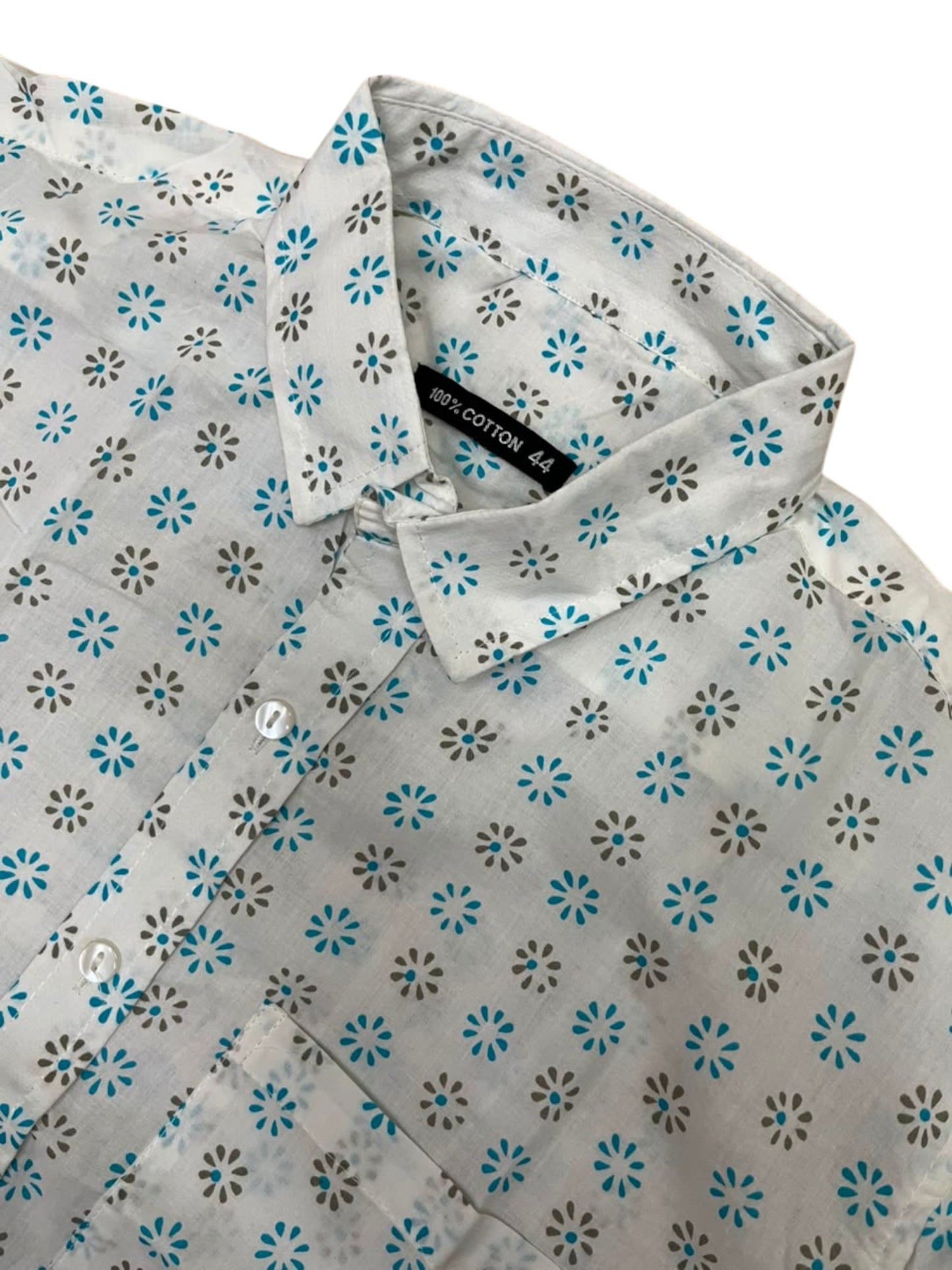 Southloom Jaipur Pure Cotton Block Printed Shirt for Men in Full Sleeve (2XL)
