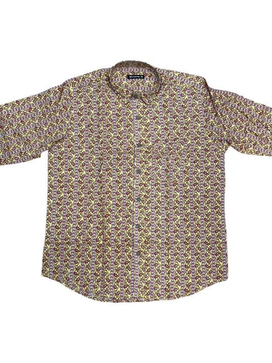 Southloom Jaipur Pure Cotton Block Printed Shirt for Men in Full Sleeve (2XL)