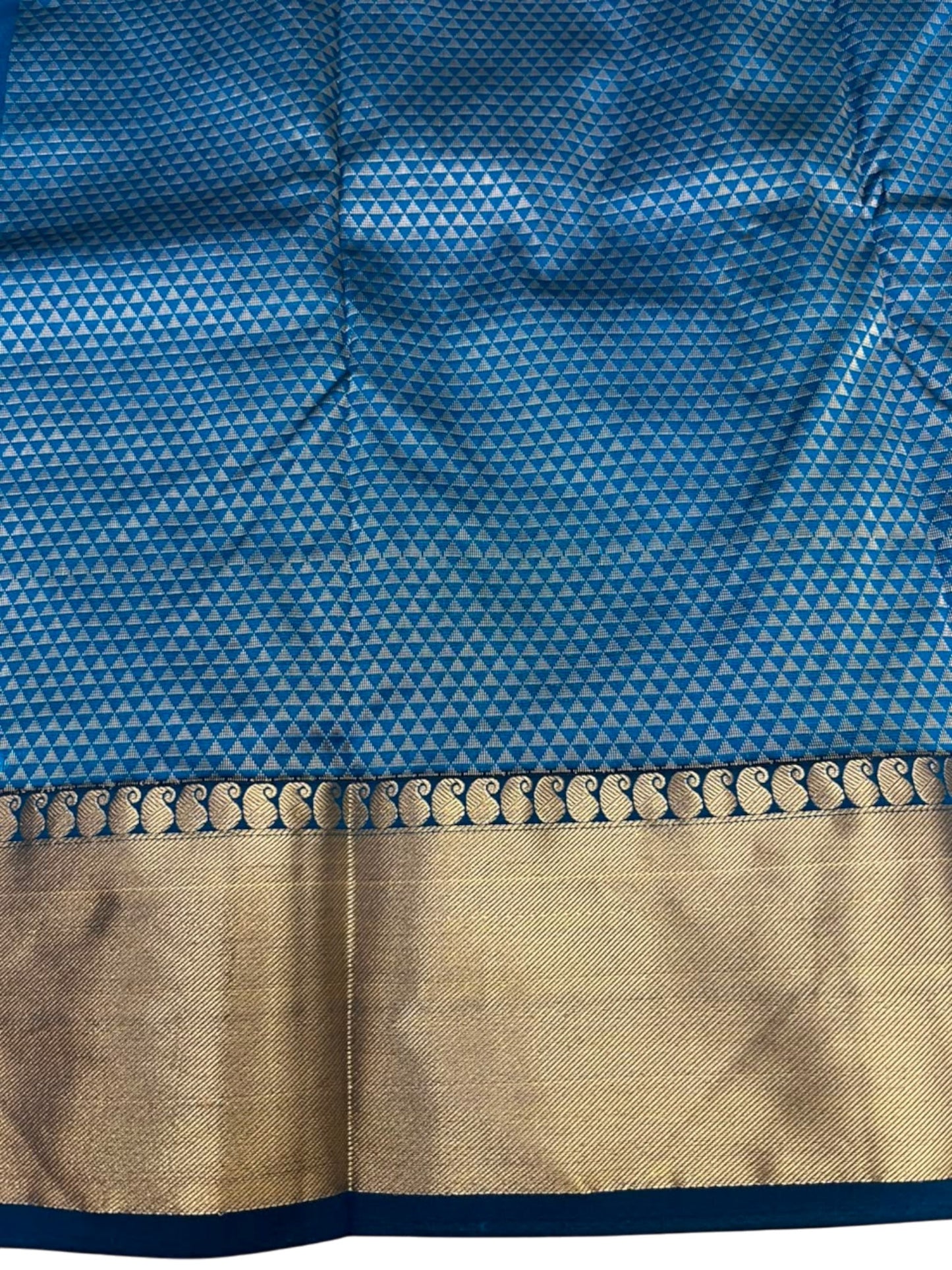 Southloom Silk Saree with Plain Body And Paisley Border in Blue SL552