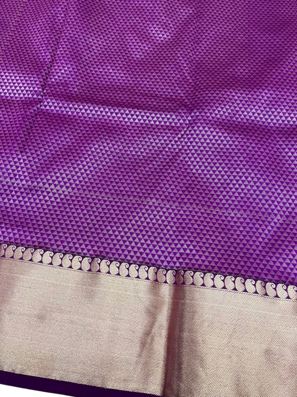 Southloom Silk Saree with Plain Body And Paisley Border in Purple SL552