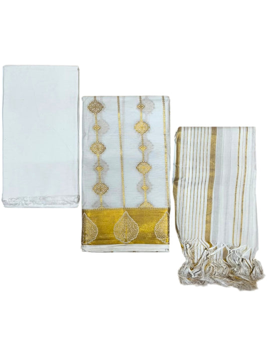 Southloom™ Cotton Churidar Salwar Suit Unstiched Material with Woven Design (include Lines Shawl / Dupatta)