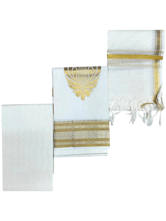 Southloom™ Cotton Churidar Salwar Suit UnStiched Material with Woven Work (include Lines Shawl / Dupatta) SL566