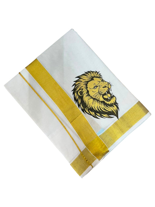 Southloom Kerala Cotton Digital Printed Double Mundu (South Indian Kerala Dhoti) SL567 (Copy)