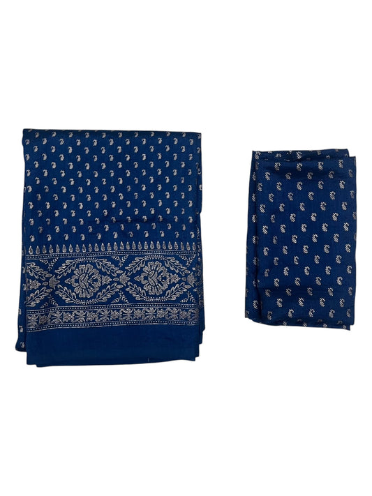 Southloom Semi UnStitched Dhavani Set with Pavada and Blouse Piece In Blue SL584