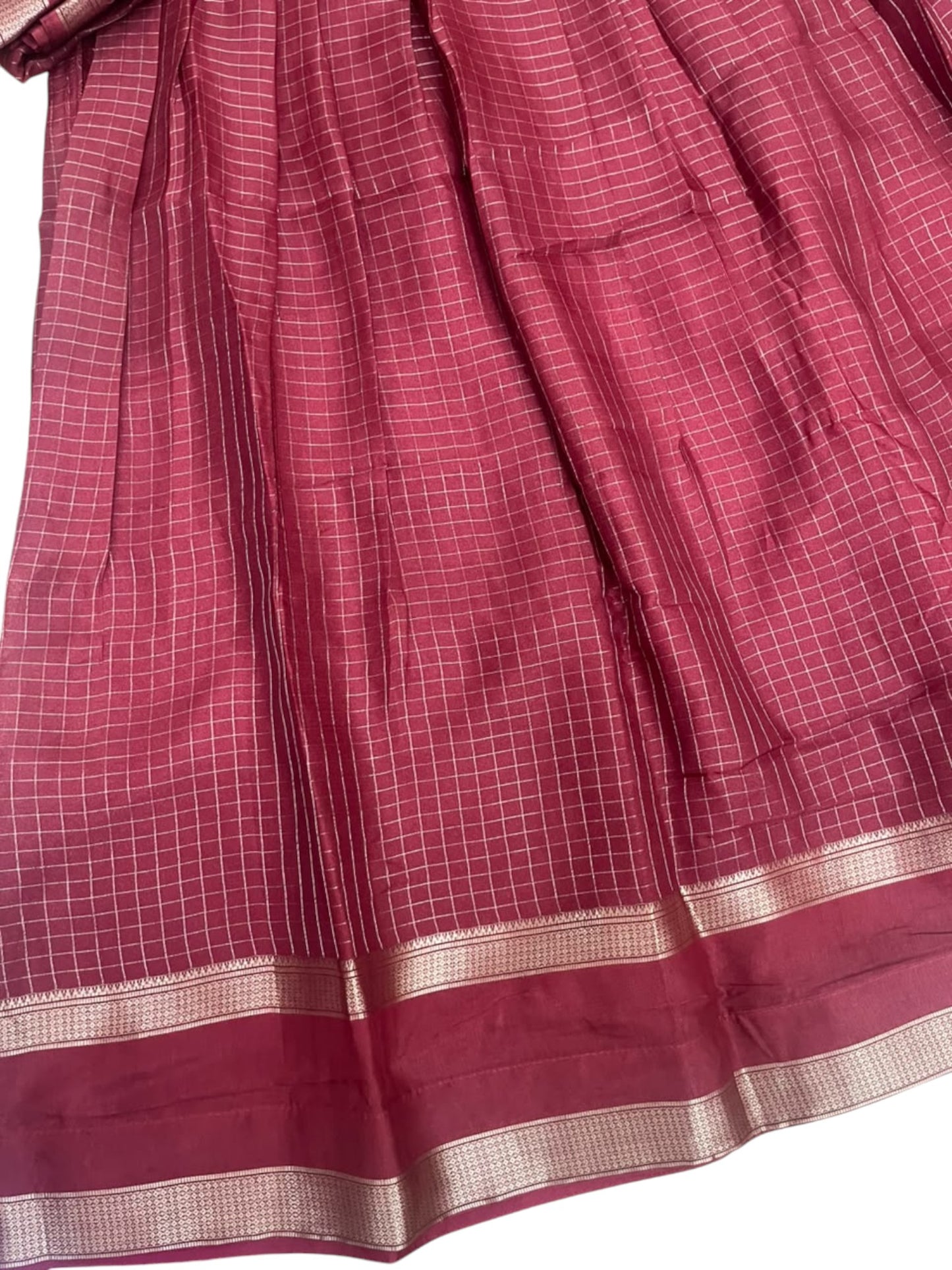 Kerala Southloom Semi UnStitched Dhavani Set with Pavada and Blouse Piece In Maroon SL585