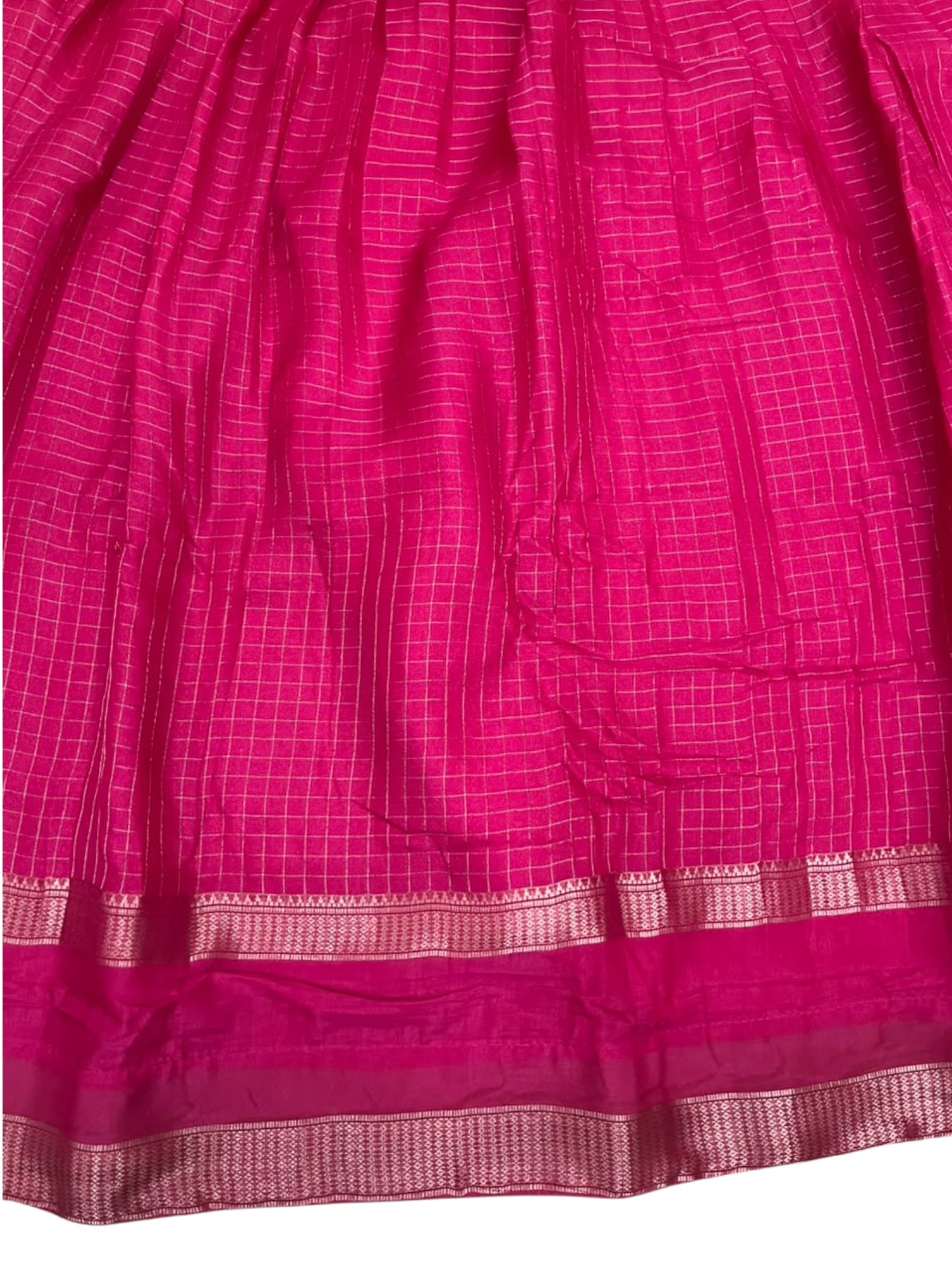Kerala Southloom Semi UnStitched Dhavani Set with Pavada and Blouse Piece In Rani Pink SL585