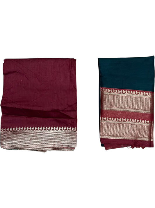 Kerala Southloom Semi UnStitched Kanchi Cotton Dhavani Set with Pavada and Blouse Piece In SL585