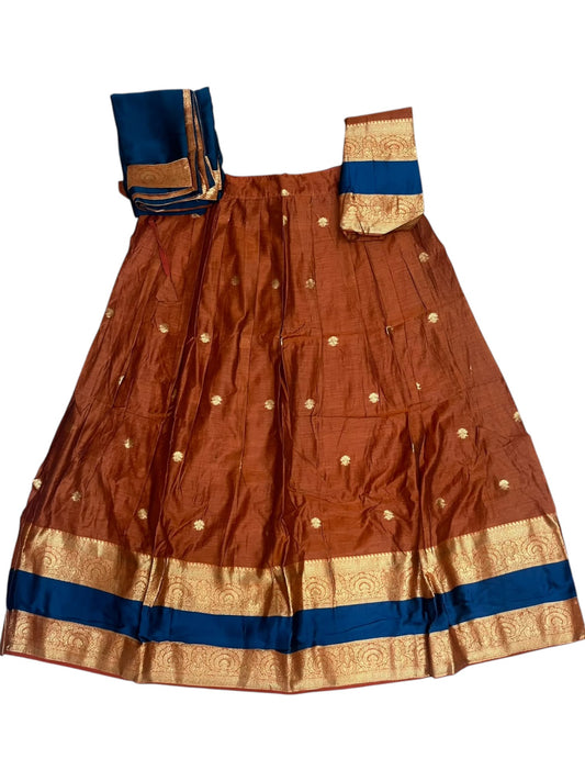 Kerala Southloom Semi UnStitched Kanchi Cotton Dhavani Set with Pavada and Blouse Piece SL585